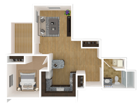 1 Bedroom, 1 Bathroom Floor Plan at Arbor Ridge, Forest Lake, 55025